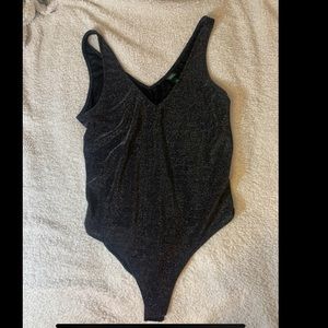 Shimmery black bodysuit NWOT